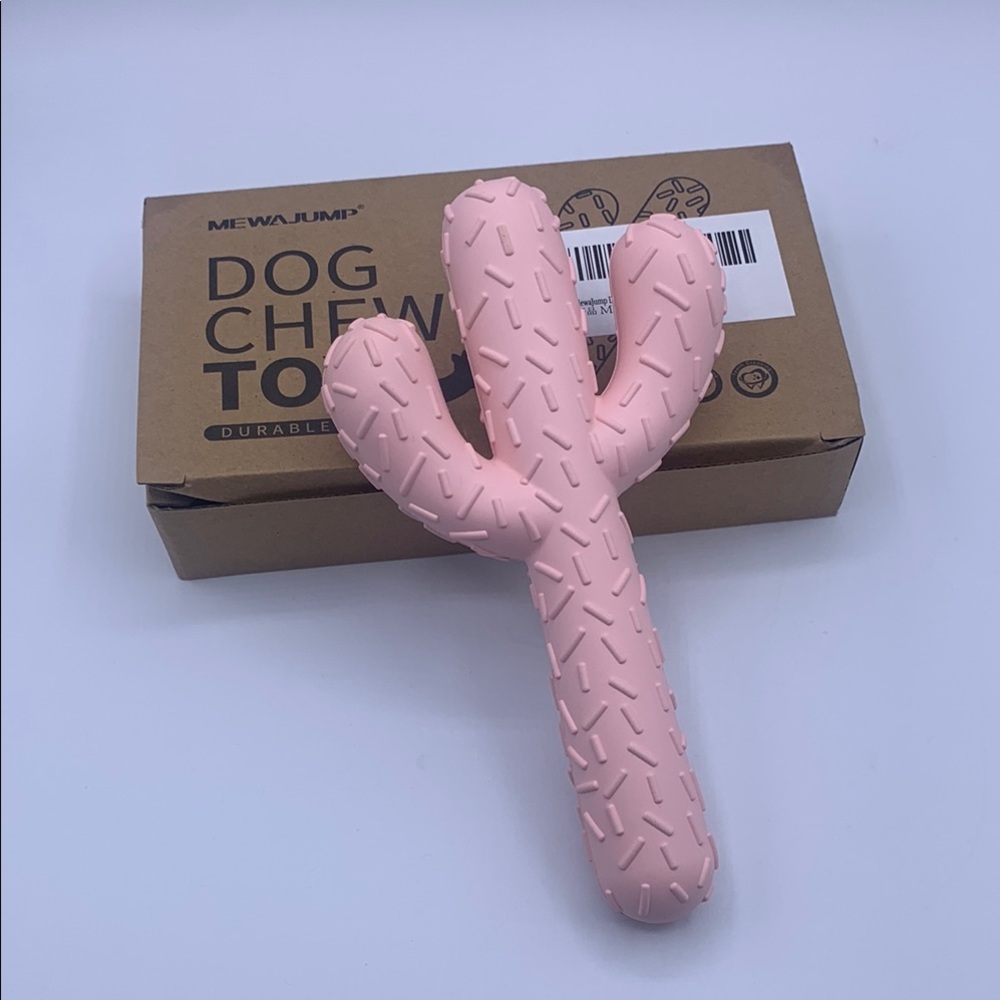 Pink Cactus Mewajump Durable Dog Chew Toy Small Medium Dog NIB